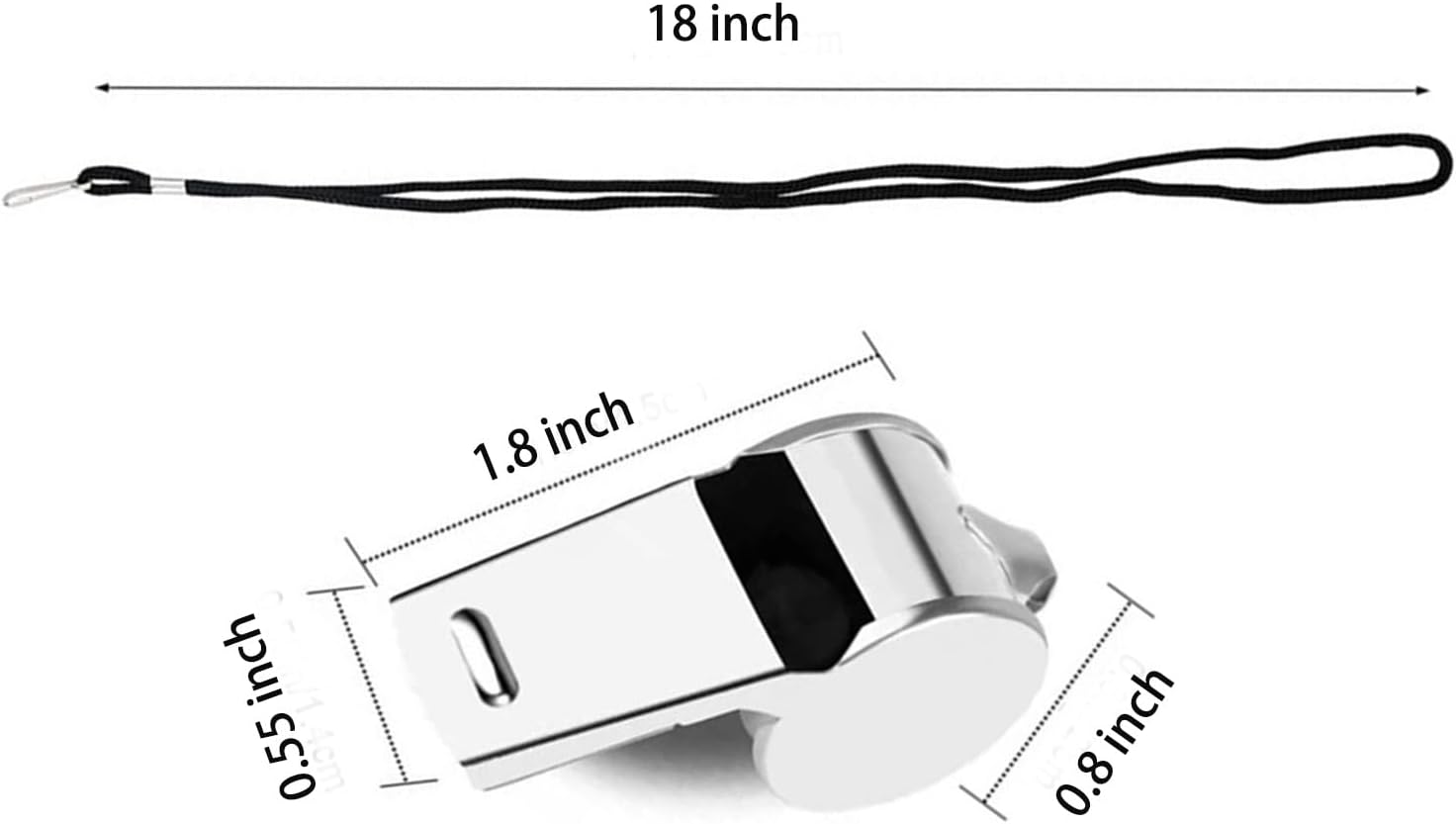 6Pack Stainless Steel Whistle with Lanyard, Loud Crisp Sound Whistle Ideal for Coaches, Referees, and Official - Image 2