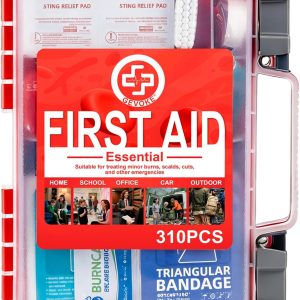 Gevoke Professional First Aid Kit, 310 Piece HardCase, Easy to Organize