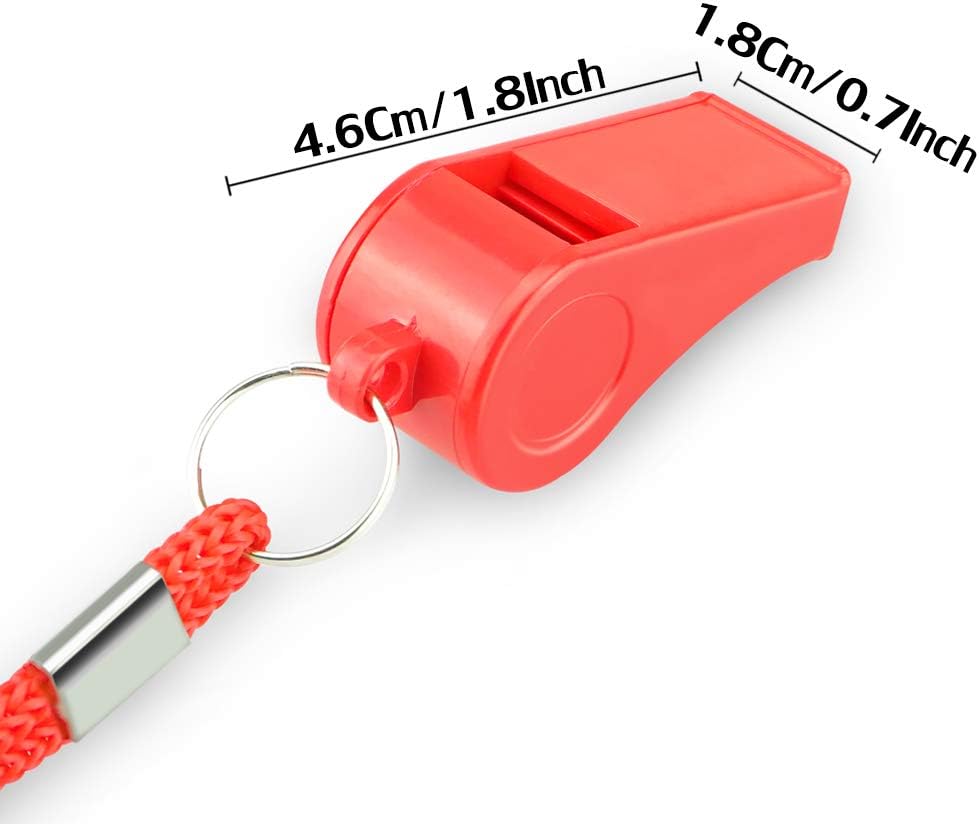 8-Pack Loud 120dB Safety Whistles with Lanyard - Bright Colored Plastic Emergency Whistles for Sports, Coaches, Lifeguards, Survival Kits & Outdoor Activities - Image 4
