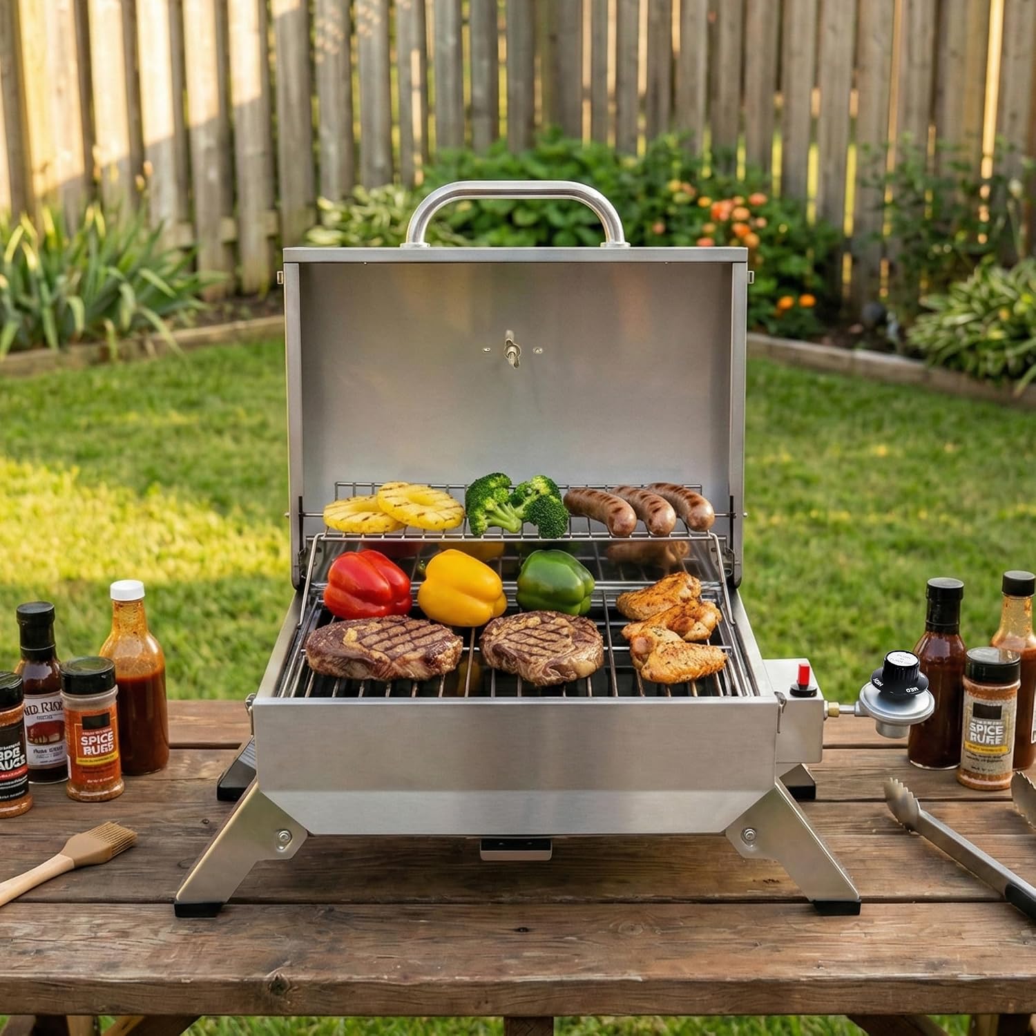 Royal Gourmet GT1001 S/S Portable Propane Gas Grill with Folding Legs - Image 10