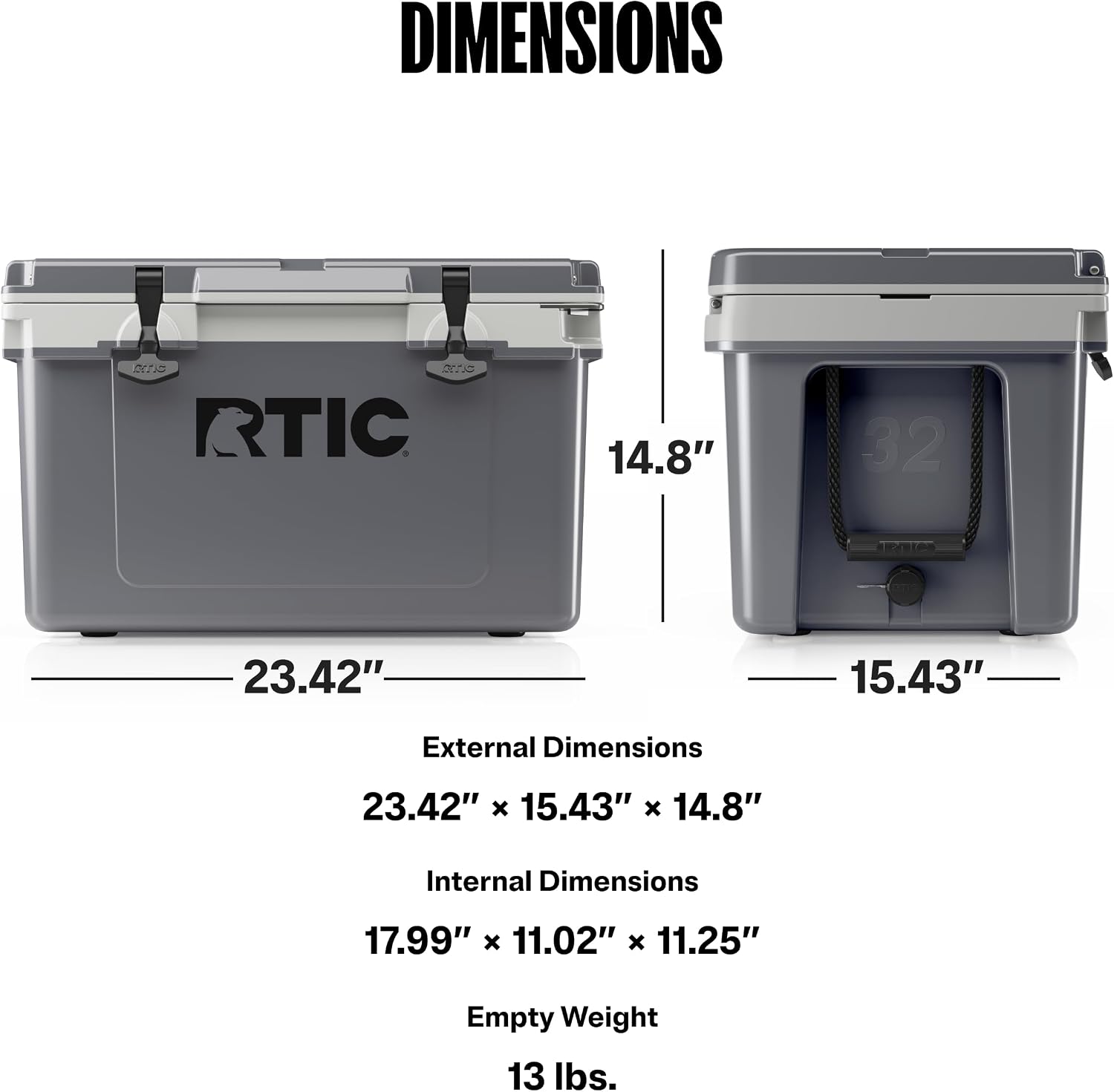 RTIC 32 QT Ultra-Light Hard Cooler - Image 6